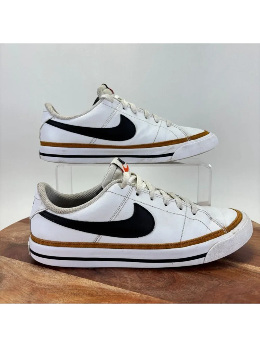 Nike Youth Size 6Y Court Legacy White/Desert Ochre/Black Casual Shoes DA5380-102